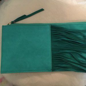 The Limited Leather Fringe Clutch